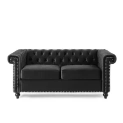 Brinkhaven Modern Glam Tufted Velvet Loveseat With Nailhead Trim - Christopher Knight Home -Baxton Studio Sales Shop GUEST 931465da fe47 42fe 9be8 4ce9dca19648