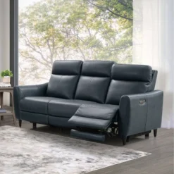 Tomasso Leather Power Reclining Sofa With Power Headrest - Abbyson Living