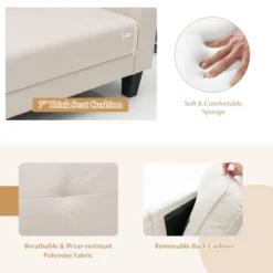 Costway Modern 79.5inch Fabric Loveseat Couch Living Room Sofa For Small Spaces Beige -Baxton Studio Sales Shop GUEST 96f81c28 e290 4987 a53d 7555152bec0e