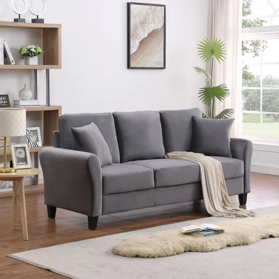 Clio Velvet Upholstered 3 Seater Sofa Couch,78 Inches Long Sofas,Modern Velvet Couch 3 Seater Sofa With 2 Pillow-Maison Boucle 9 Clio Velvet Upholstered 3 Seater Sofa Couch,78 Inches Long Sofas,Modern Velvet Couch 3 Seater Sofa With 2 Pillow-Maison Boucle - Image 9