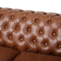 Silverdale Traditional Chesterfield Loveseat Cognac Brown/Dark Brown - Christopher Knight Home -Baxton Studio Sales Shop GUEST 9742b393 85d0 4ca6 be1a f023079f2384