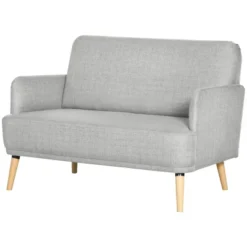 HOMCOM 48" Loveseat Sofa For Bedroom, Modern Love Seats Furniture, Upholstered Small Couch For Small Space, Gray 7 HOMCOM 48" Loveseat Sofa For Bedroom, Modern Love Seats Furniture, Upholstered Small Couch For Small Space, Gray -Baxton Studio Sales Shop GUEST 9795127c 4c29 4469 957f f8fcef8662d5