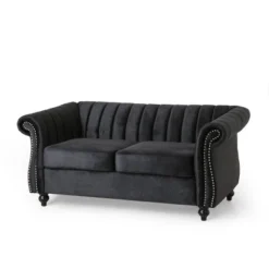 Glenmont Modern Glam Channel Stitch Velvet Loveseat With Nailhead Trim - Christopher Knight Home 12 Glenmont Modern Glam Channel Stitch Velvet Loveseat With Nailhead Trim - Christopher Knight Home -Baxton Studio Sales Shop GUEST 9bcec9b3 b948 4d14 84f4 013208c16d65