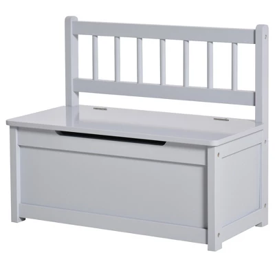 Qaba 2-in-1 Kids Wooden Toy Organizer Chest Storage Box With Seat Bench Cabinet Chunk Cube With Safety Pneumatic Rod 3 Qaba 2-in-1 Kids Wooden Toy Organizer Chest Storage Box With Seat Bench Cabinet Chunk Cube With Safety Pneumatic Rod - Image 3