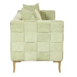 80.5" Modern Upholstered Sofa With Golden Metal Legs And 4 Pillows-ModernLuxe -Baxton Studio Sales Shop GUEST a141f5c7 5cdc 416b 8a57 386f2acbc063