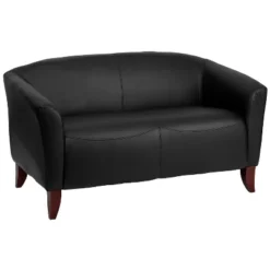 Emma And Oliver Leather Reception/Living Room Loveseat With Cherry Wood Feet -Baxton Studio Sales Shop GUEST a212e3be 1ec7 4a2f 84bb 69088b4d4665