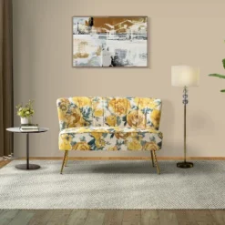 Trento 47'' Contemporary Loveseat With Floral Patterns | ARTFUL LIVING DESIGN -Baxton Studio Sales Shop GUEST a4211cce 6f60 443b bf9e f488b16fa3ab