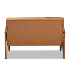 Sorrento Mid-Century Faux Leather Upholstered Wood Loveseat Walnut/Brown - Baxton Studio -Baxton Studio Sales Shop GUEST a4c7317a 77ee 483b a6c0 2a23b52efe49