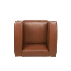 Goyette Contemporary Faux Leather Club Chair Cognac Brown/Dark Walnut - Christopher Knight Home -Baxton Studio Sales Shop GUEST a9043c9f d1f7 4b4f ab7d f1b92265cdab