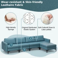 Costway Modular L-shaped Sectional Sofa W/ Reversible Chaise & 4 USB Ports -Baxton Studio Sales Shop GUEST ab019ffd 2c50 4fa3 baab c8c96941b888