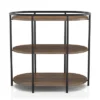 Tanna Side Table With USB Power Ports Brown/Matte Black Coating - MiBasics
