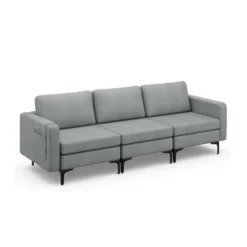 Costway Modern Modular 3-Seat Sofa Couch W/ Side Storage Pocket & Metal Leg GreenGrey 21 Costway Modern Modular 3-Seat Sofa Couch W/ Side Storage Pocket & Metal Leg GreenGrey -Baxton Studio Sales Shop GUEST af34cd90 c417 4367 9ea3 962329a5f09d