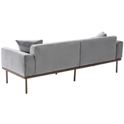 Modern Velvet Loveseat Sofa With Metal Legs And Two Pillows-ModernLuxe -Baxton Studio Sales Shop GUEST b0227fc3 3a99 4fa0 8fb4 5307940ad3fc