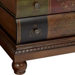 Crestview Collection Vintage Traditional Chestnut Wood Rectangular Accent Side End Table 23" X 20" With 3-Drawer Brown Golden Library Book For Spaces -Baxton Studio Sales Shop GUEST b1cc9495 92f1 428f 8465 6904825339ad