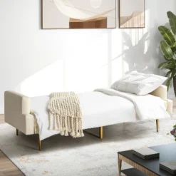 Featured Products 7 Lanna 76"Wide Vegan Leather Modern Style Convertible Futon Sofa Bed For Living Room Guest Bedroom | ARTFUL LIVING DESIGN