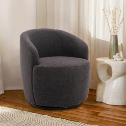 Fannie 25.60'' Wide Small Size Boucle Upholstered 360° Swivel Barrel Chair-The Pop Maison 33 Fannie 25.60'' Wide Small Size Boucle Upholstered 360° Swivel Barrel Chair-The Pop Maison -Baxton Studio Sales Shop GUEST b2fb140f 89dc 4e1f 8f2c 9a56b082000c