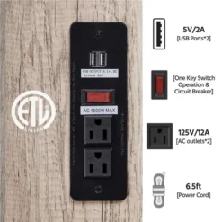 Yaheetech Rustic Side Table With 3 Drawers And Charging Station, Gray -Baxton Studio Sales Shop GUEST b3cc4296 a4b9 4001 a737 09f38b83f42d