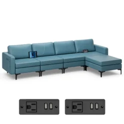 Costway Modular L-shaped Sectional Sofa W/ Reversible Chaise & 4 USB Ports -Baxton Studio Sales Shop GUEST b5a6d18b 0098 40d6 a825 dd24d77b0980