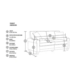 73" RTA Copenhagen Collection Sofa Rye Brown - Serta -Baxton Studio Sales Shop GUEST b600ca72 0daa 4a03 ab92 9e0ace303b6f