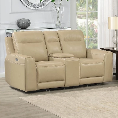 Doncella Power Recliner Console Loveseat Sand - Steve Silver Co. 2 Doncella Power Recliner Console Loveseat Sand - Steve Silver Co. - Image 2