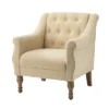 Charlie Wooden Upholstery Livingroom Armchair With Button-tufted | ARTFUL LIVING DESIGN