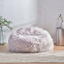 Lachlan Furry Bean Bag - Christopher Knight Home -Baxton Studio Sales Shop GUEST bba75c92 38f3 4d5a 846d 03596950a6e1