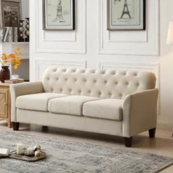 Hilda 73"Wide Living Room Sofa With Flared Arms | ARTFUL LIVING DESIGN -Baxton Studio Sales Shop GUEST bf9b2dba b76b 4d75 93fe 9870adf85a8b
