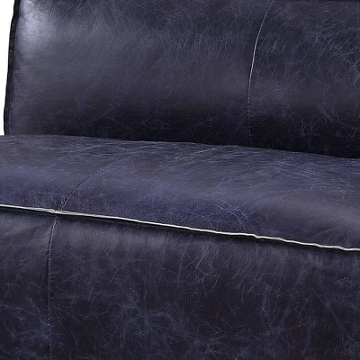 52" Birdie Sofa With Top Grain Leather Vintage Blue - Acme Furniture 6 52" Birdie Sofa With Top Grain Leather Vintage Blue - Acme Furniture - Image 6