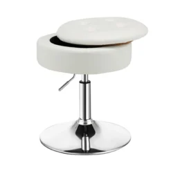 Costway Vanity Stool Adjustable 360° Swivel Storage Makeup Chair W/ Removable Tray WhiteBlackPink -Baxton Studio Sales Shop GUEST c11988ed 347a 41e3 a347 81a80f36ba69