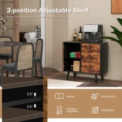 Costway Mid-Century Rustic Storage Cabinet Multipurpose Wood Shelf Organizer With 3 Drawers -Baxton Studio Sales Shop GUEST c1b3ce9c e348 4ae5 8cc3 15c5946c7d14