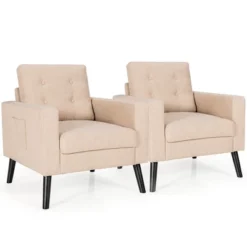 Costway Set Of 2 Accent Armchairs Upholstered Single Sofa Chairs W/ 2-Side Pockets -Baxton Studio Sales Shop GUEST c1ca8460 13f5 4bb0 ae1a 1306575fc0dd