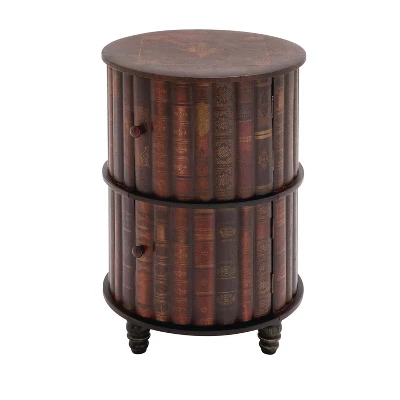 Traditional Round Book Cabinet Maroon - Olivia & May 7 Traditional Round Book Cabinet Maroon - Olivia & May - Image 7