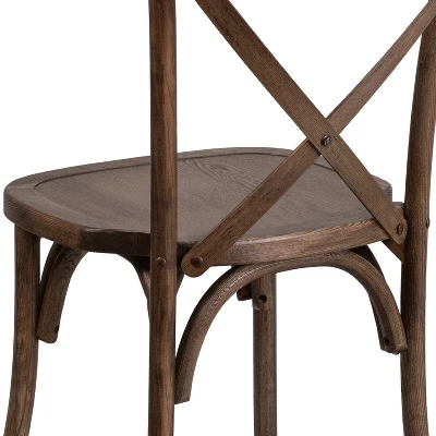 Emma And Oliver Stackable Wood Cross Back Dining Chair 4 Emma And Oliver Stackable Wood Cross Back Dining Chair - Image 4