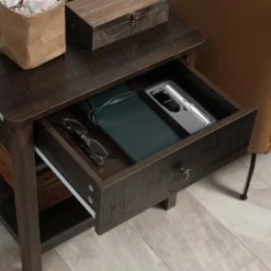 HOMCOM End Table With Drawer, Side Table With Top And Bottom Shelf For Small Spaces, Dark Brown -Baxton Studio Sales Shop GUEST c4c42b03 4552 462c a5ed 7c5941b561a0