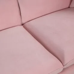 Velvet Upholstered Sofa With Armrest Pockets, 2 Pillows And Golden Metal Legs-ModernLuxe -Baxton Studio Sales Shop GUEST c8d41cdf aad3 4651 9552 1bdf8c141d8d