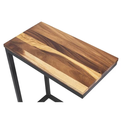 BirdRock Home Acacia Wood TV Tray C Shaped Side Table 3 BirdRock Home Acacia Wood TV Tray C Shaped Side Table - Image 3