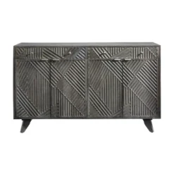 Foundation 4 Door 2 Drawer Credenza Gray - Treasure Trove Accents