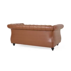 Silverdale Traditional Chesterfield Loveseat Cognac Brown/Dark Brown - Christopher Knight Home -Baxton Studio Sales Shop GUEST cedc8e00 04b1 4570 ad50 6862f77653c1