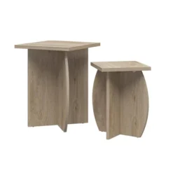 Set Of 2 Voler Nesting End Tables Light Oak - Novogratz -Baxton Studio Sales Shop GUEST d67dd92a 9bbf 48df a1fa 1850d2c4ba7d