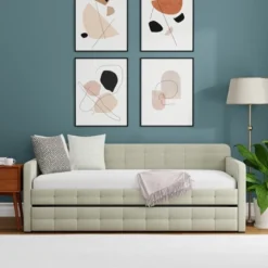 Glenwillow Home Twin Daybed With Roll-Out Trundle Bed -Baxton Studio Sales Shop GUEST d69d09c1 84e3 436c 99ac 611fb018c101