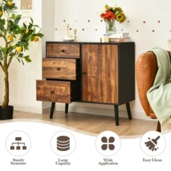 Costway Storage Cabinet W/Drawer & Side Cabinet 31.5'' Sideboard Dresser Cupboard -Baxton Studio Sales Shop GUEST d708819f dba2 4e9b a2e2 b9f939da9cd8