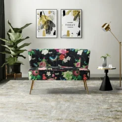 Trento 47'' Contemporary Loveseat With Floral Patterns | ARTFUL LIVING DESIGN -Baxton Studio Sales Shop GUEST d904400f 09ad 4c1d af2e a959054fcf61