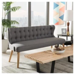 Melody Mid-Century Modern Fabric And Natural Wood Finishing 3 Seater Settee Bench Gray - Baxton Studio 6 Melody Mid-Century Modern Fabric And Natural Wood Finishing 3 Seater Settee Bench Gray - Baxton Studio -Baxton Studio Sales Shop GUEST dc7eea36 06d2 4c8a 8939 b60b573e3aa0