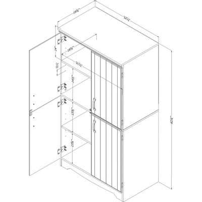 Farnel 4 Door Storage Cabinet Pure White - South Shore 1 Farnel 4 Door Storage Cabinet Pure White - South Shore