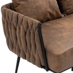 Modern Accent Metal Frame Tufted Sofa With Arms - ModernLuxe -Baxton Studio Sales Shop GUEST e1b4cb6d a1cb 4a53 83dc 607477dec437