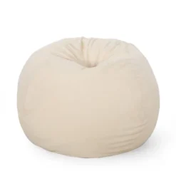 5' Newalla Modern Shearling Bean Bag - Christopher Knight Home -Baxton Studio Sales Shop GUEST e1f008ef 60e4 4707 a07f 04466e908e6f