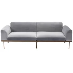 Modern Velvet Loveseat Sofa With Metal Legs And Two Pillows-ModernLuxe -Baxton Studio Sales Shop GUEST e539921d 4322 44f2 9385 b0e3a9da3681