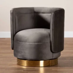 Saffi Velvet Upholstered Swivel Accent Chair - Baxton Studio -Baxton Studio Sales Shop GUEST e5dd005f 2f0d 4a8e b01b e72afb62eb91