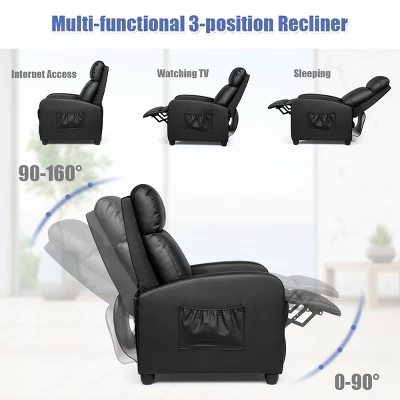 Costway Electric Modern Massage Recliner Sofa Chair Lounge With Remote Control 4 Costway Electric Modern Massage Recliner Sofa Chair Lounge With Remote Control - Image 4