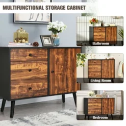 Costway Storage Cabinet W/Drawer & Side Cabinet 31.5'' Sideboard Dresser Cupboard -Baxton Studio Sales Shop GUEST eac8db11 8f93 4e87 a8d2 d64f2a5f3e3a